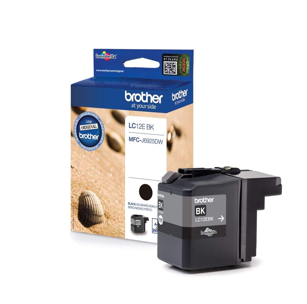 Brother LC-12EBK Inkjet Cartridge, Black, Single Pack, Super High Yield, Include