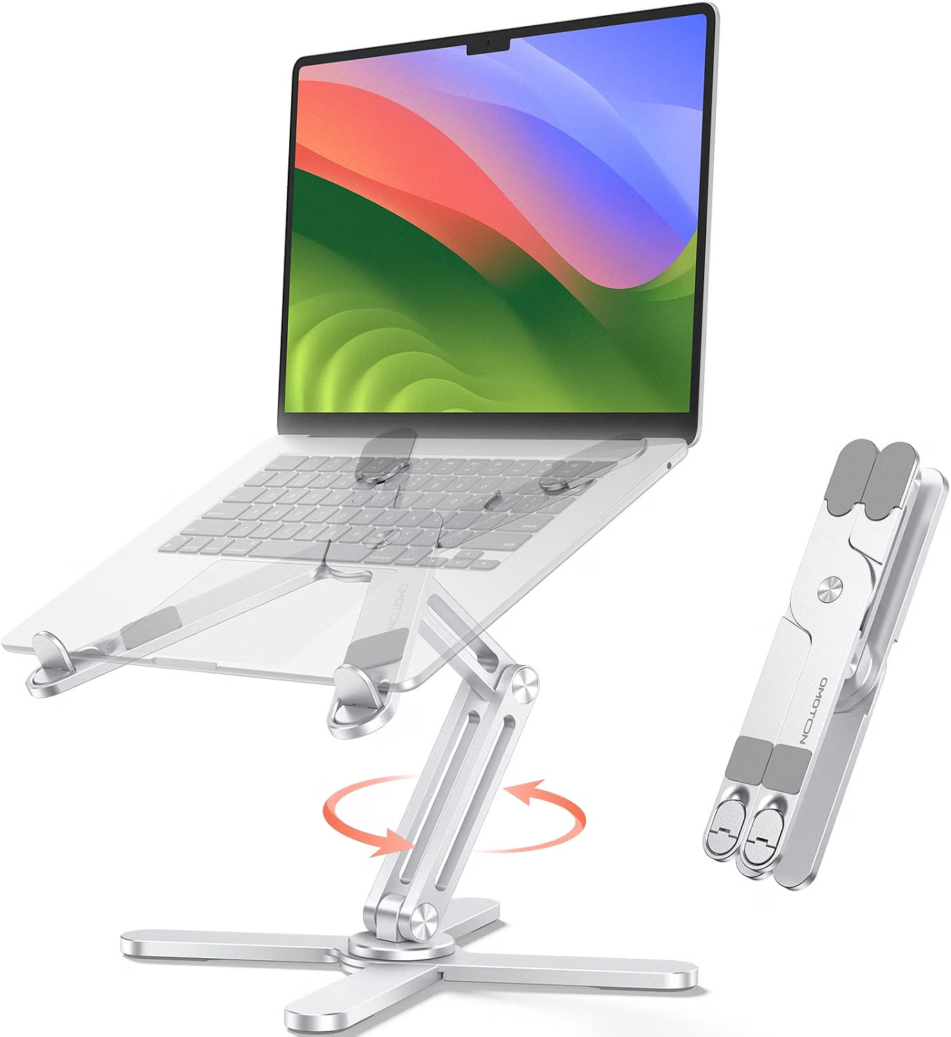 OMOTON LA10 360° Rotating Laptop Stand Foldable Aluminum for 11-17"