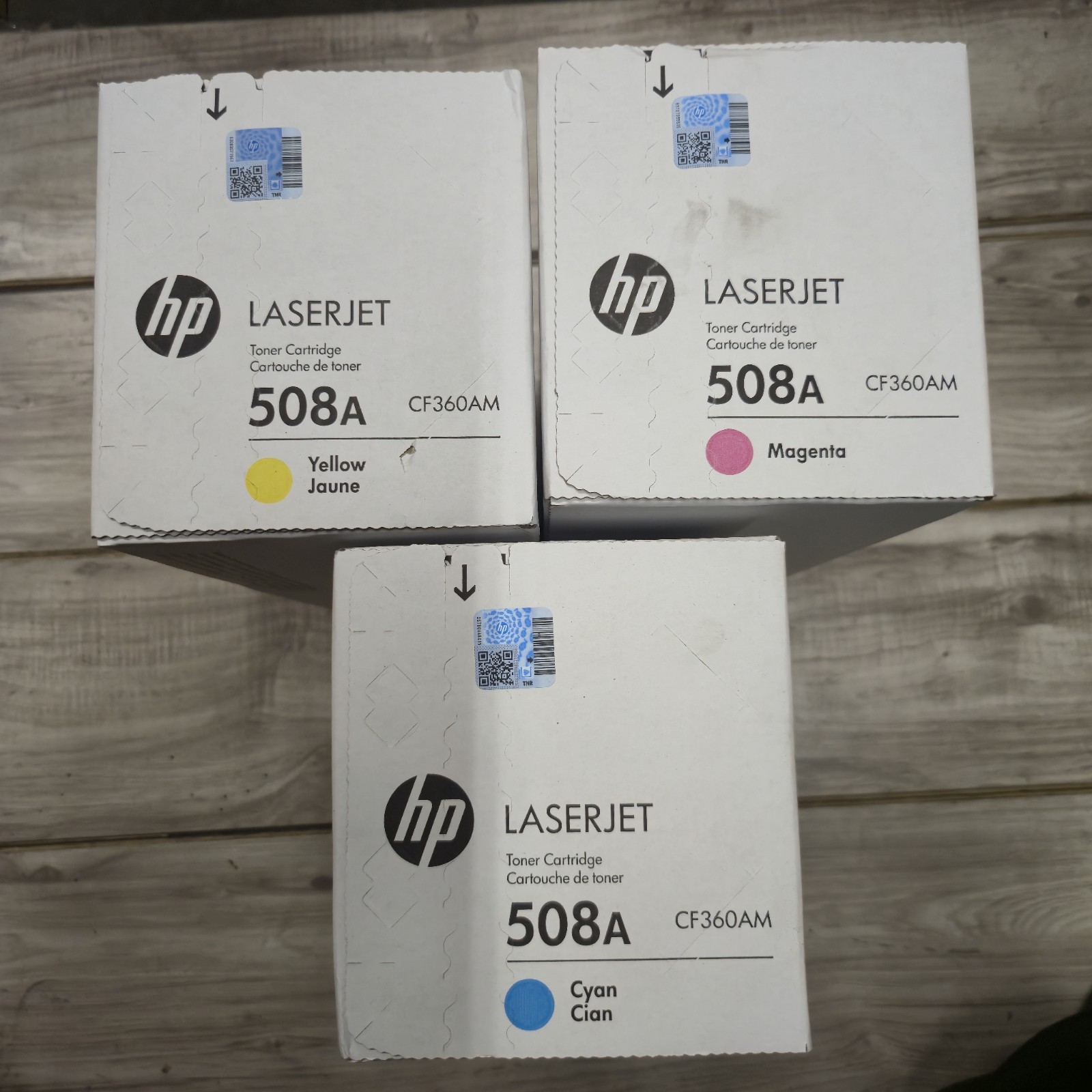 HP 508A CF361A CF362A CF363A Toner Set Cyan Yellow Magenta
