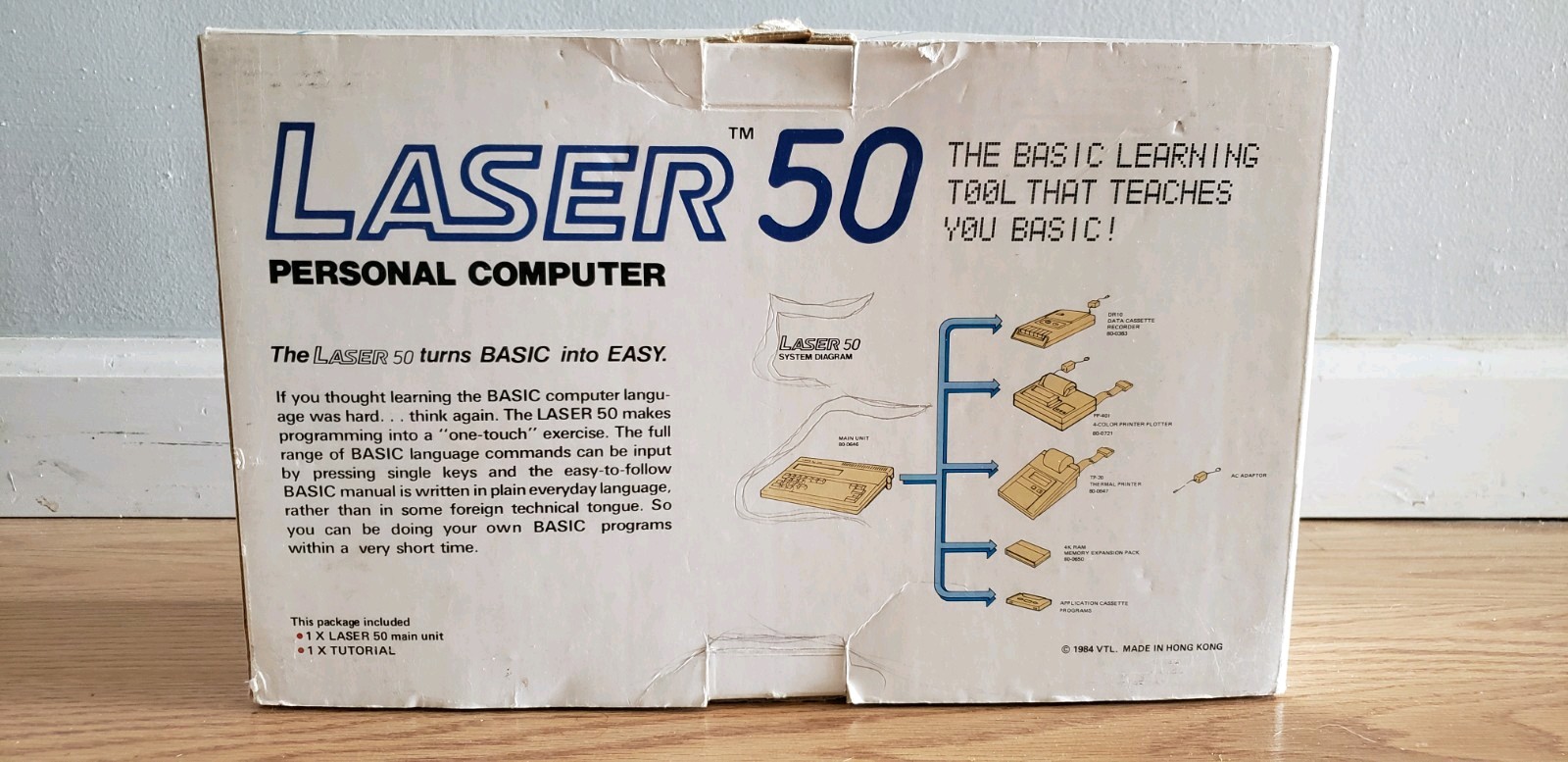 VINTAGE 1984 VTech LASER 50 PERSONAL COMPUTER WITH MANUAL IN ORIGINAL BOX