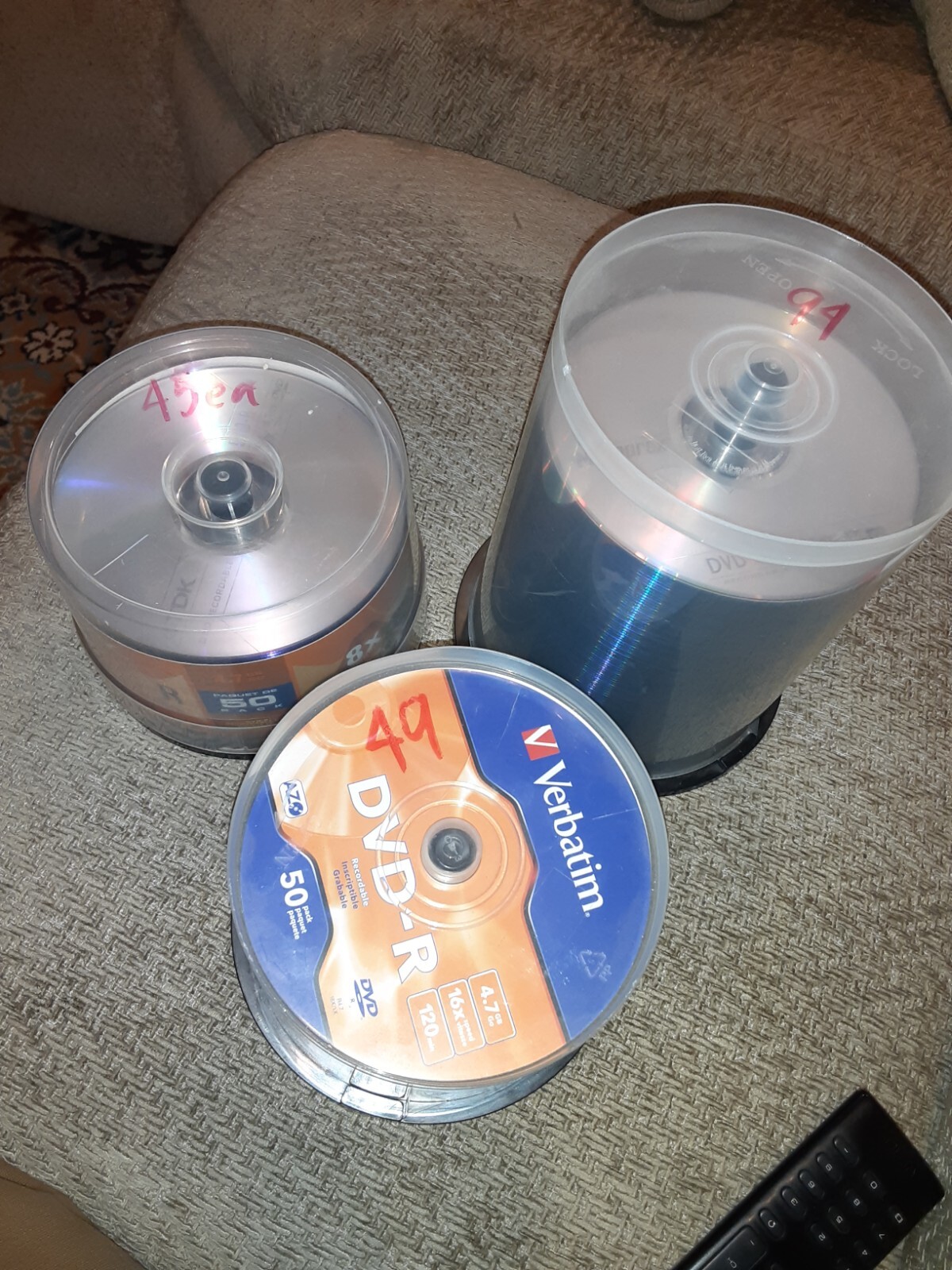188 Lot Of Blank Dvd R Discs Tdk ,Verbatim ,Memorex 4.7 120 Minutes 