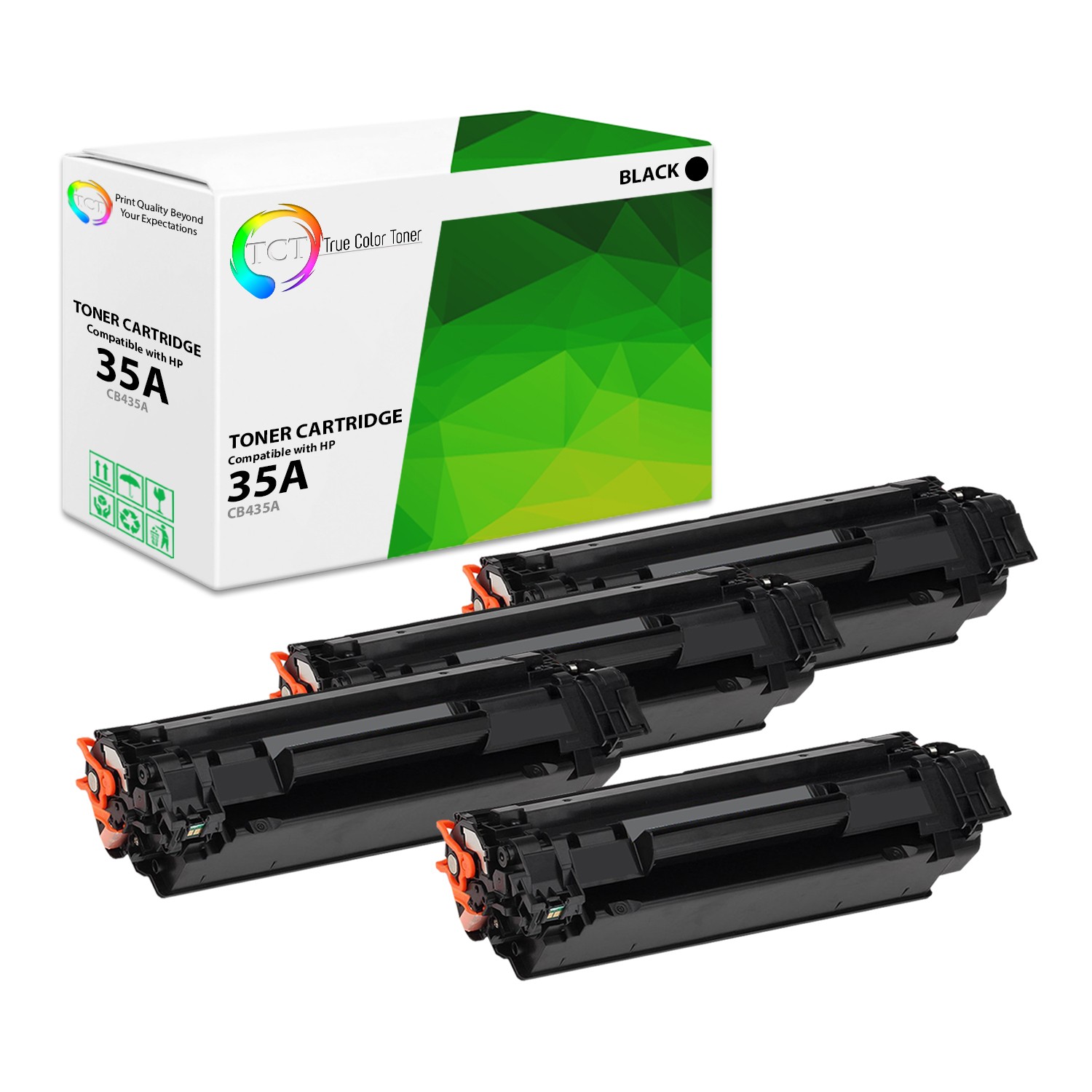 TCT 4 Black CB435A 35A Laser Toner Cartridges For HP LaserJet P1005 P1006