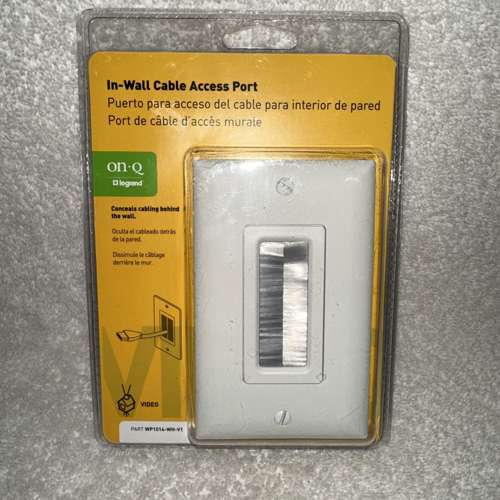 On-Q/Legrand Cable Access Wall Plate, White WP1014-WH-V1