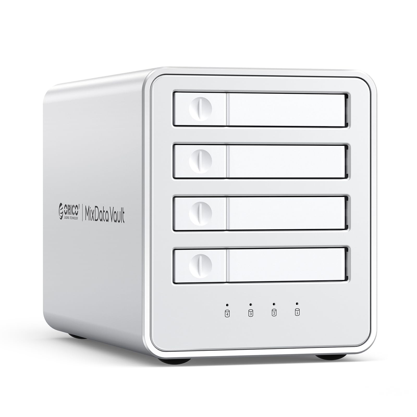 ORICO 2.5-inch All-Flash Enclosure, 4 Bay RAID Storage 4 Bay, White