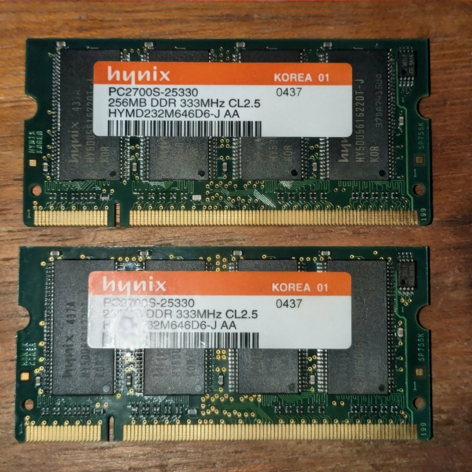Hynix PC2700S-25330 512MB (256MB x 2) DDR 333MHz CL2.5 SODIMM RAM  