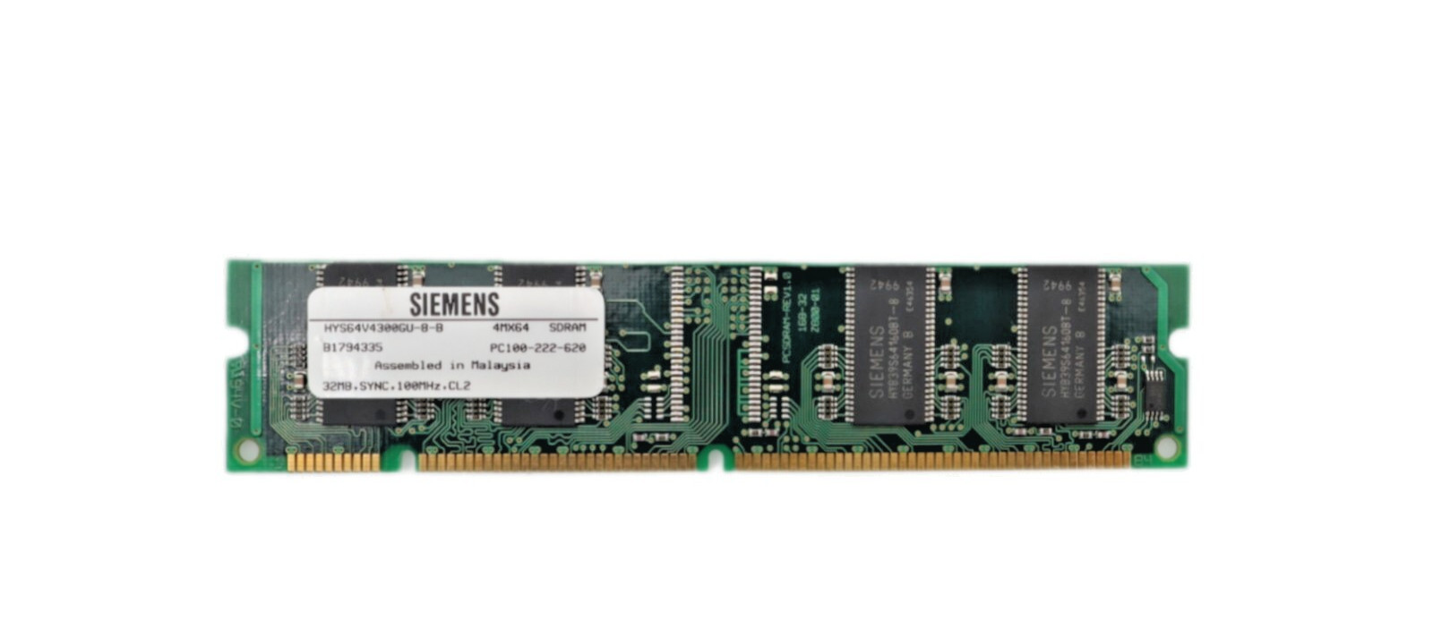 Siemens HYS64V4300GU-8-B PC100-222 3.3v 100MHZ 168 Pin 32MB Desktop Memory RAM