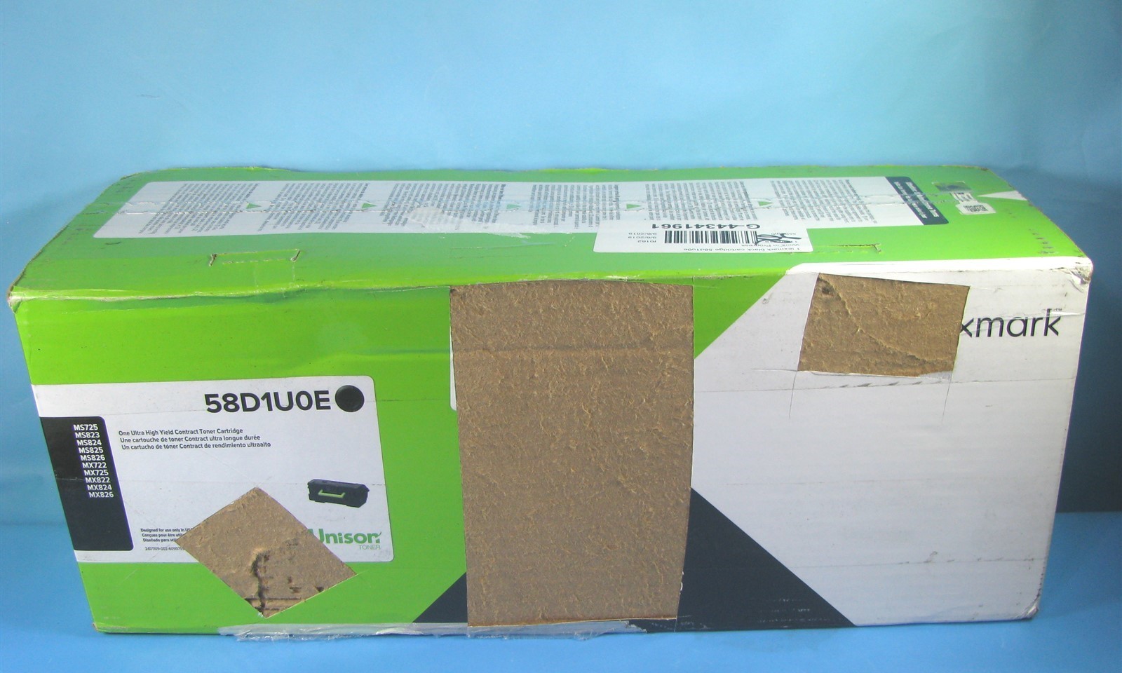 LEXMARK 58D1U0E ULTRA HIGH YIELD BLACK TONER CARTRIDGE - MS725 - DAMAGED BOX