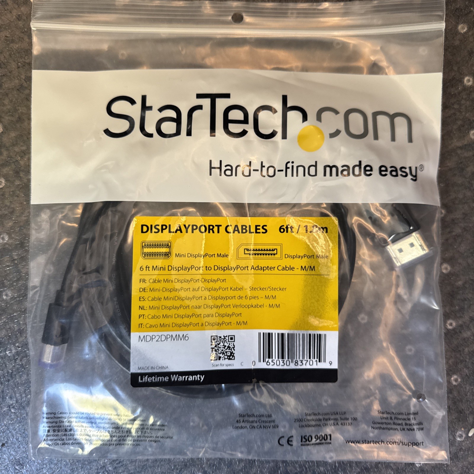 10 Pack StarTech6FT. Mini DisplayPort to DisplayPort  Cable MDP2DPMM6 - NEW