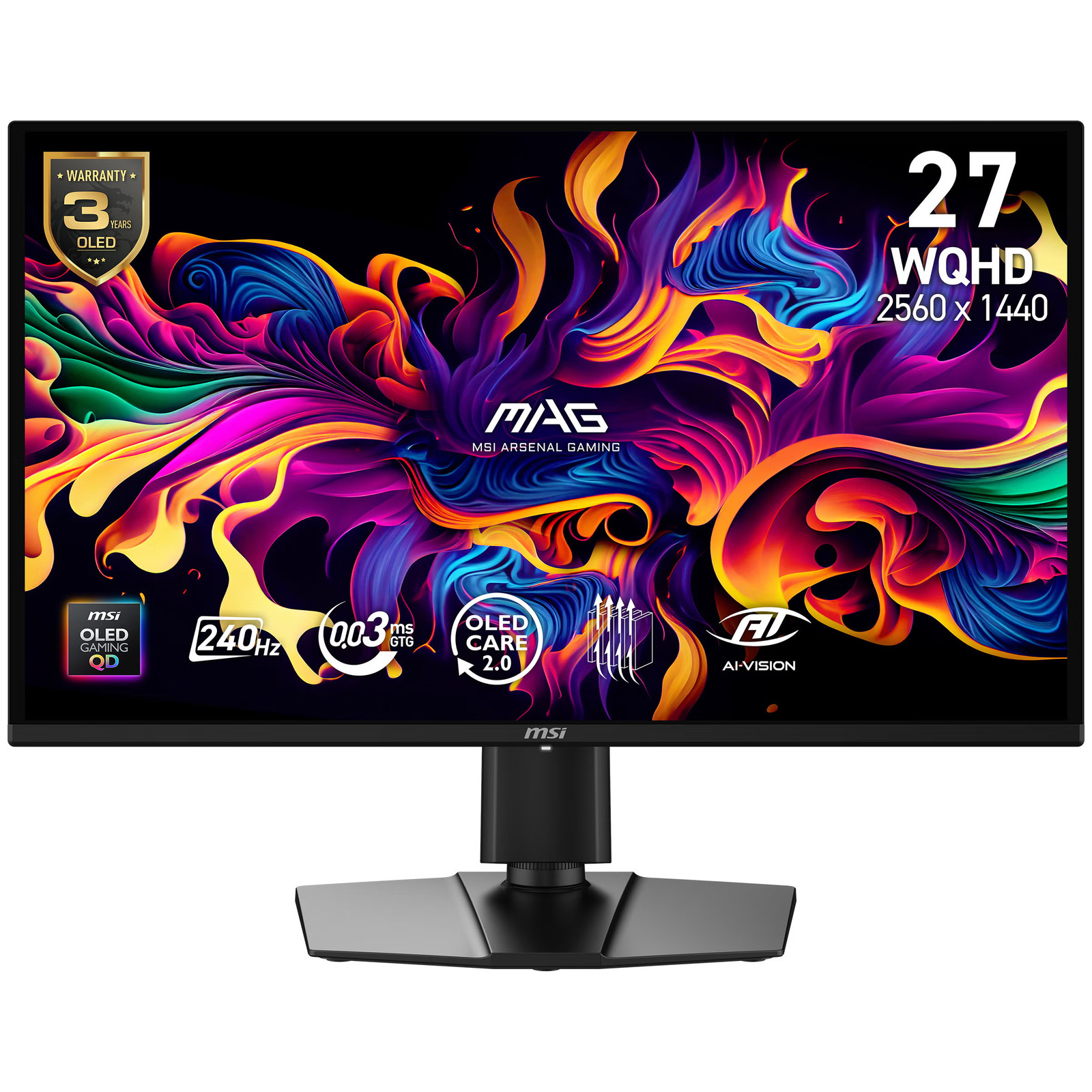 MSI 27" Gaming QHD QD-OLED 240Hz 0.03Ms NVIDIA G-Sync & AMD Freesync Monitor