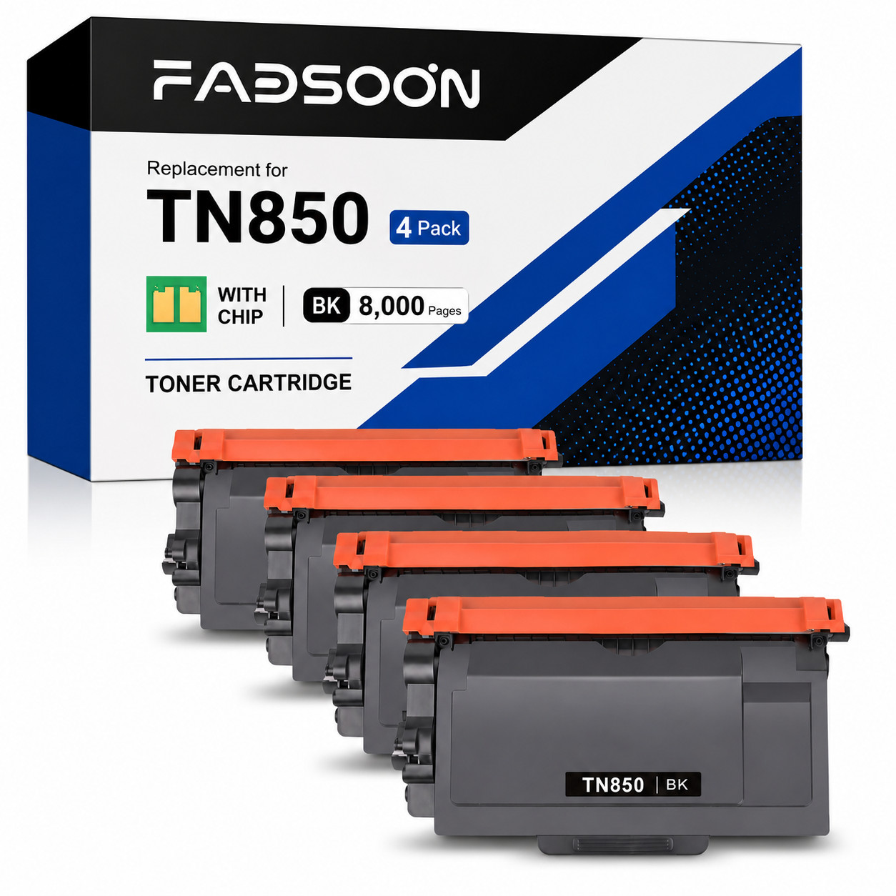 TN850 4PK Mono Toner for HL-L5000D HL-L5200DW HL-L6200DW HL-L6400DW MFC-L5700DW 