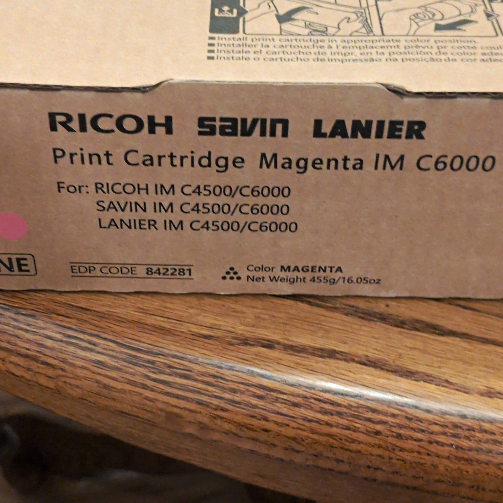 Ricoh Genuine Magenta Laser Print Cartridge IM C6000, Fits IM C4500/C6000 842281