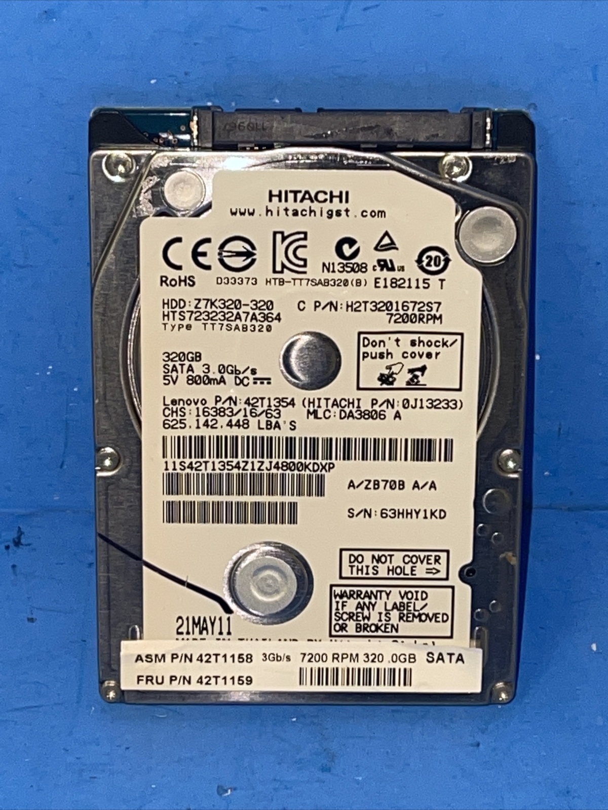 Hitachi Travelstar Z7K320 HTS723232A7A364 320GB Internal 7200RPM 2.5" (0A78743-6