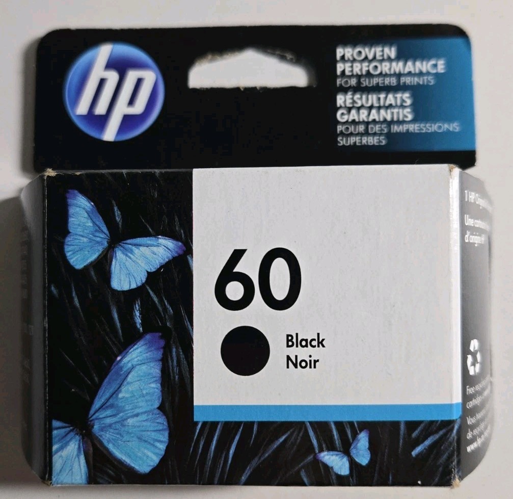 Original HP 60 Black Ink Cartridge Replaces HP 901 Exp 12/2023