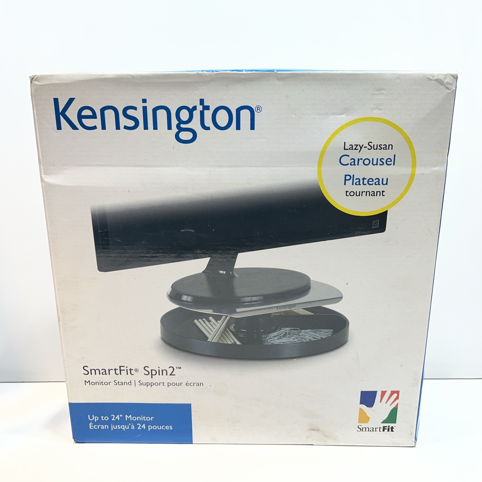 Kensington 60049 Spin2 Monitor Stand, 14 x 14 x 3 1/4, Black 