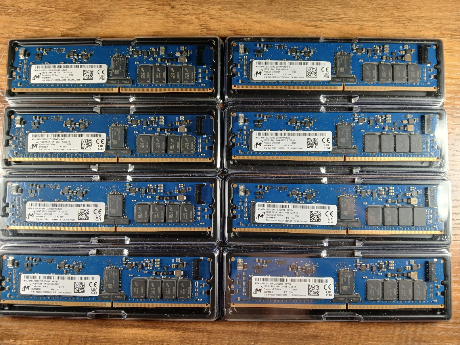 8 NEW Micron MTA18ASF2G72XF1Z 16GB DDR4 2933Mhz ECC NVDIMM 1Rx4 SERVER RAM 128GB