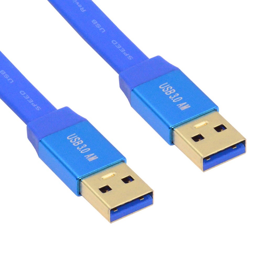Ultra Flat Slim USB 3.0 Type-A to USB3.0 A Male Cable Extension Blue 5Gbps