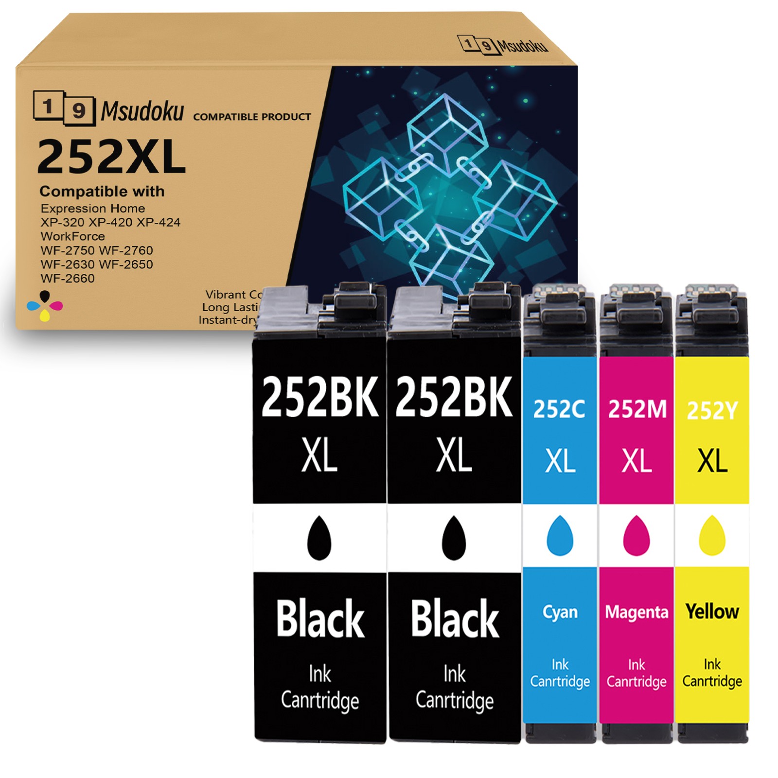 252XL T252XL Ink Cartridges for Epson WorkForce WF-3620 WF-3640 WF-7110 WF-7720