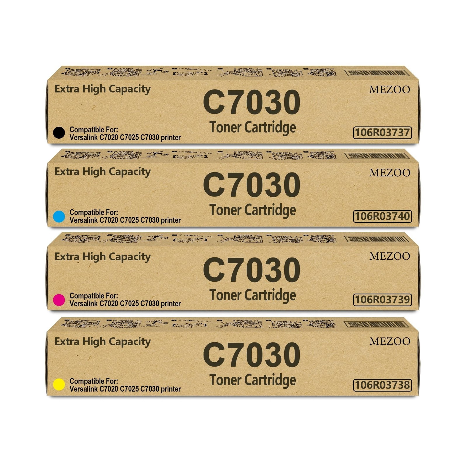 VersaLink C7020 C7025 C7030 Toner Cartridge Extra High Capacity 106R03737 106...