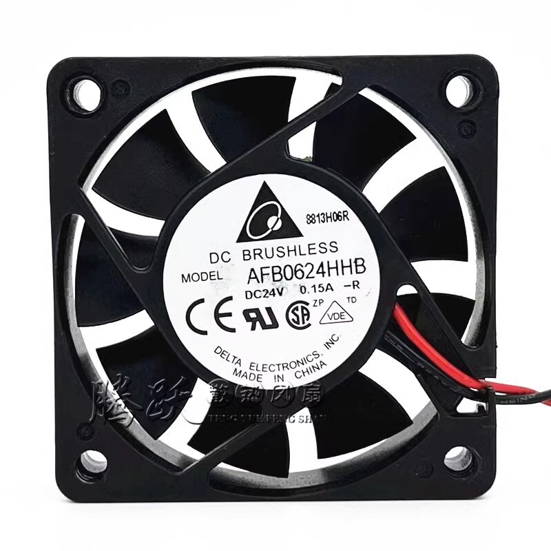Delta AFB0624HHB 6015 24V 0.15A 6CM 2-Wire Inverter Ball Cooling Fan