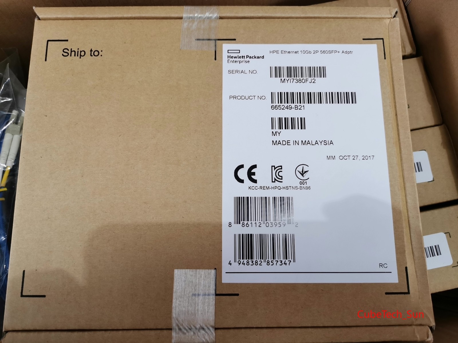 1PC  HP 560SFP+ 665249-B21 669279-001 10Gb Dual-port Gigabit Network SFP+ MODULE