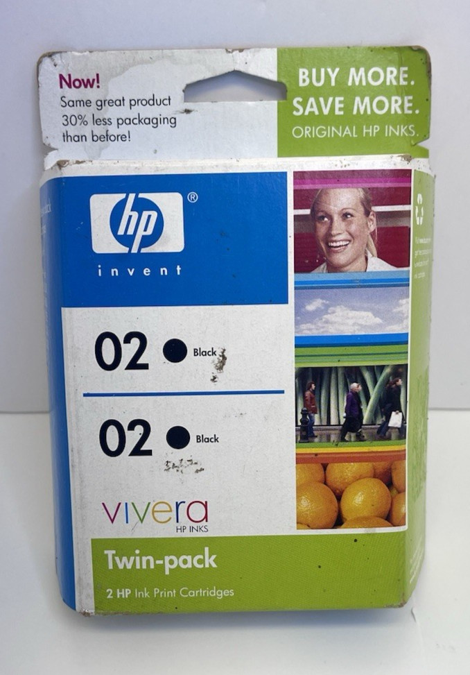 New HP Invent Twin Pack Black Ink Cartridges Vivera HP Inks for Photosmart Prntr