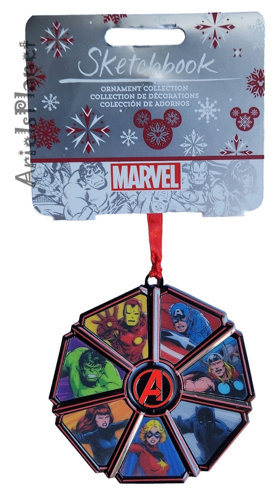 Disney Parks Marvel Avengers 60th Anniversary Sketchbook Ornament Lenticula