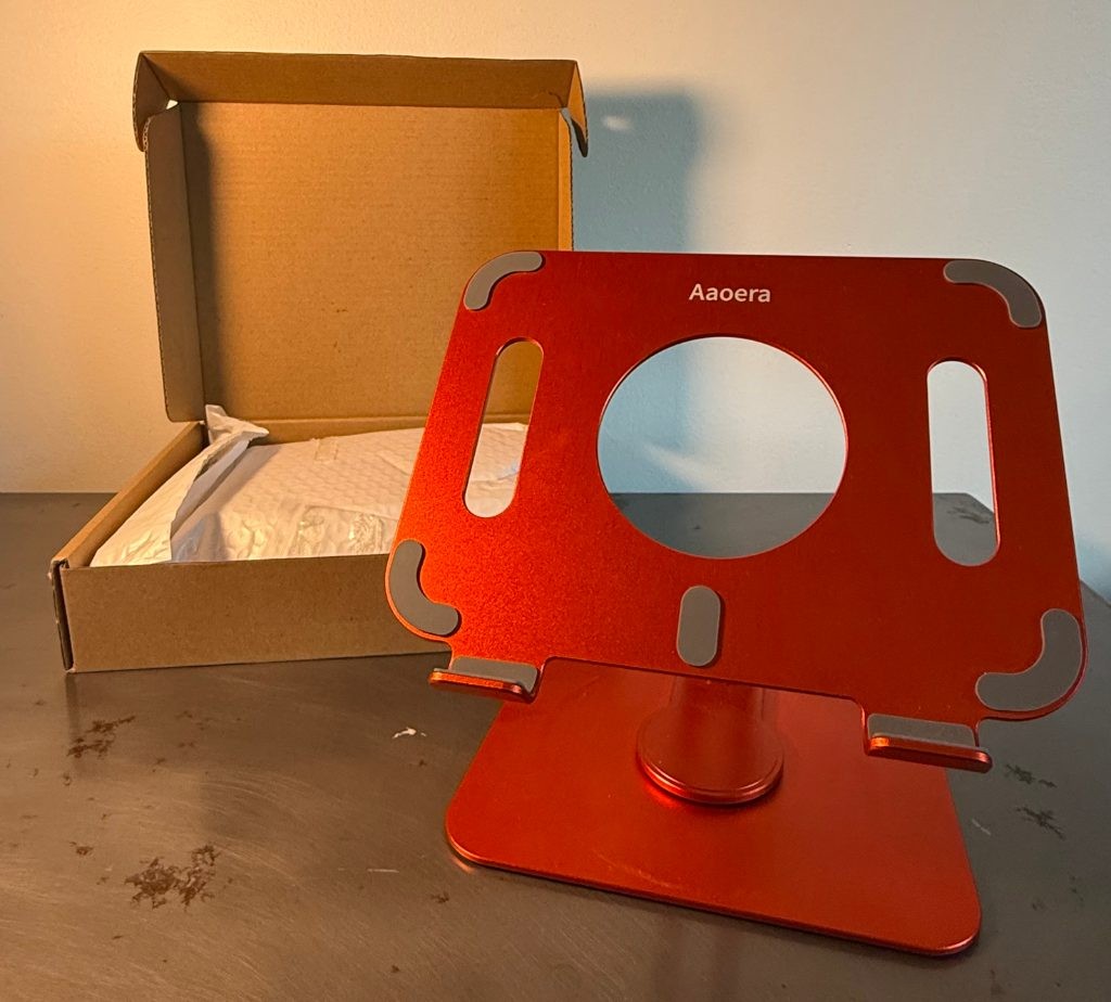 Aaoera Orange Aluminum Adjustable Laptop Stand Tablet Holder Rotating Desktop
