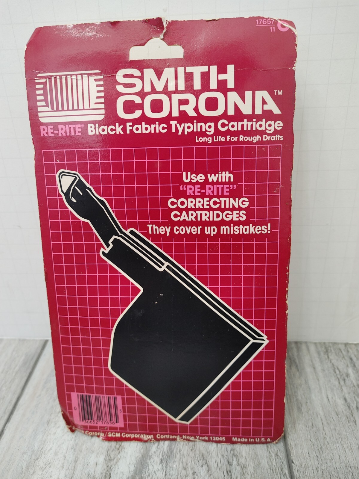 Smith Corona C17657 Typewriter Cartridge Ribbon Black Nylon Re-Rite Sealed