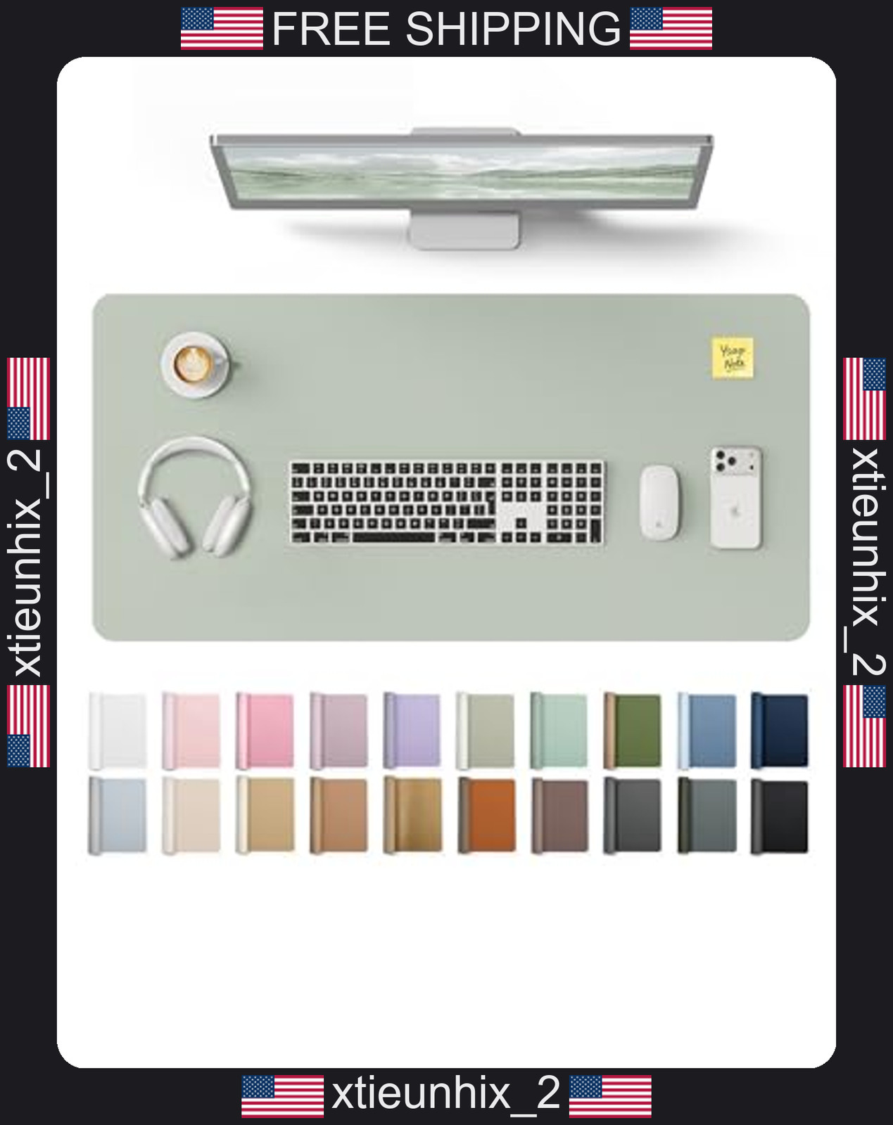 Leather Desk Protector Large Mouse Mat Non-Slip Waterproof Office Pad