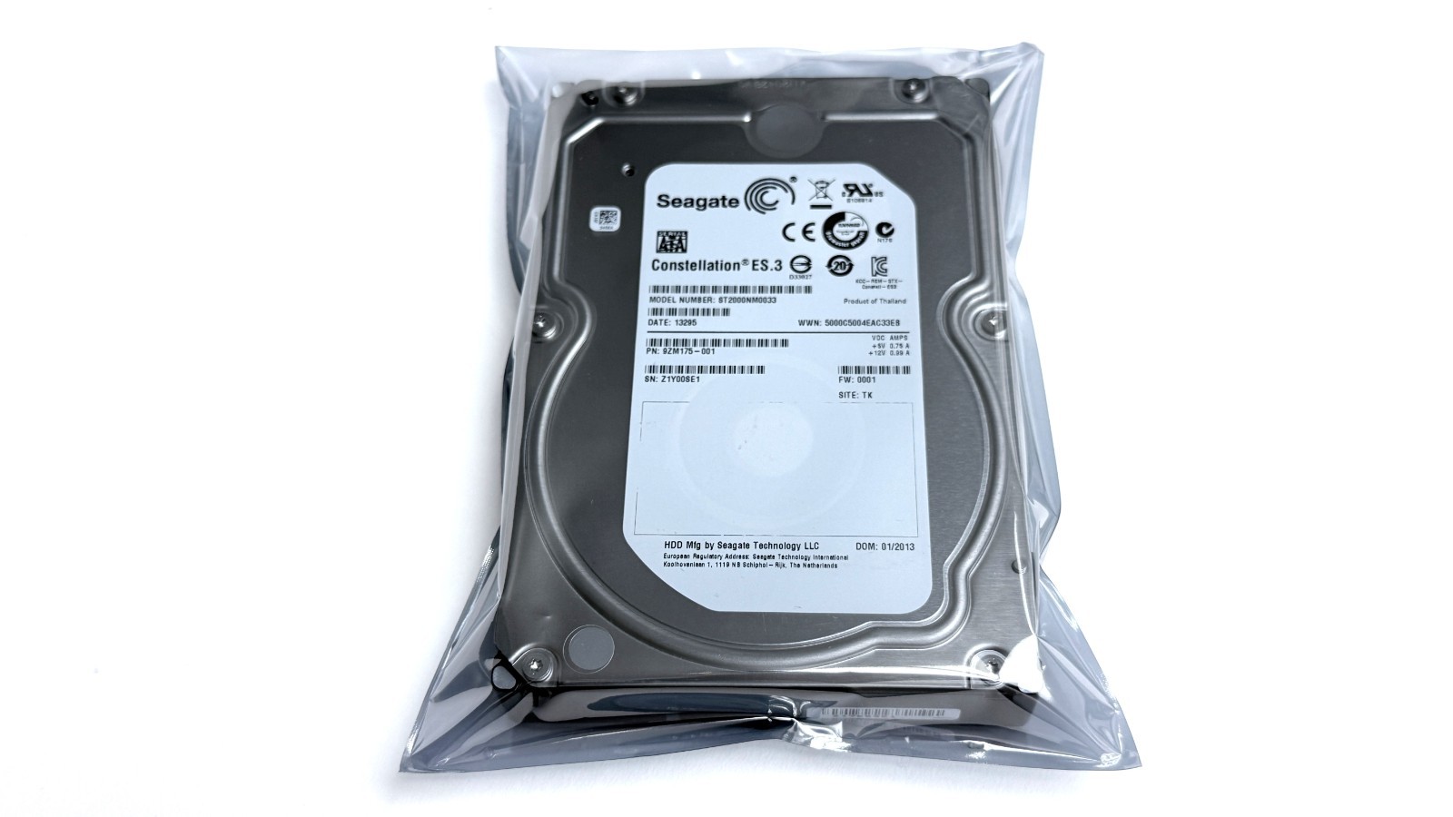 Seagate 2TB ST2000NM0033 Constellation ES.3 Enterprise 7200rpm 128MB, OPEN BOX