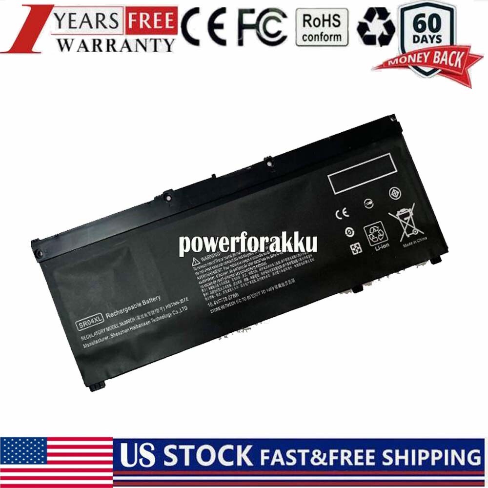 Replacement battery SR04XL for HP Omen 15 2018 15-CE 15-DC 15-CB HSTNN-DB7W 61WH
