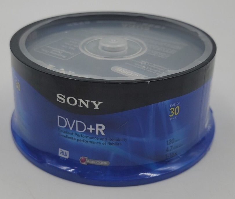 SONY 30-Pack Spindle Blank 4.7GB DVD-R 120 min Recordable/ Brand New Sealed 