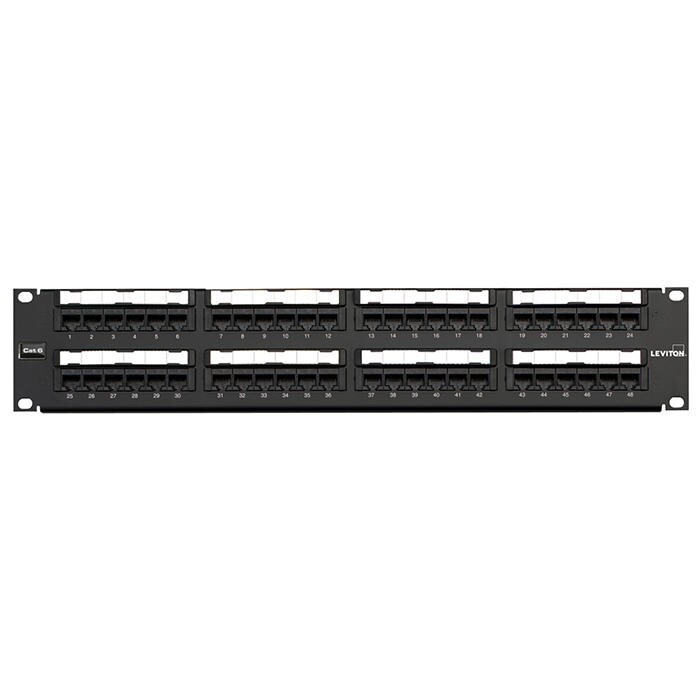 Leviton 69586-U48 Cat 6 UTP Flat 110-Style Universal Patch Panel 48-Port 2RU