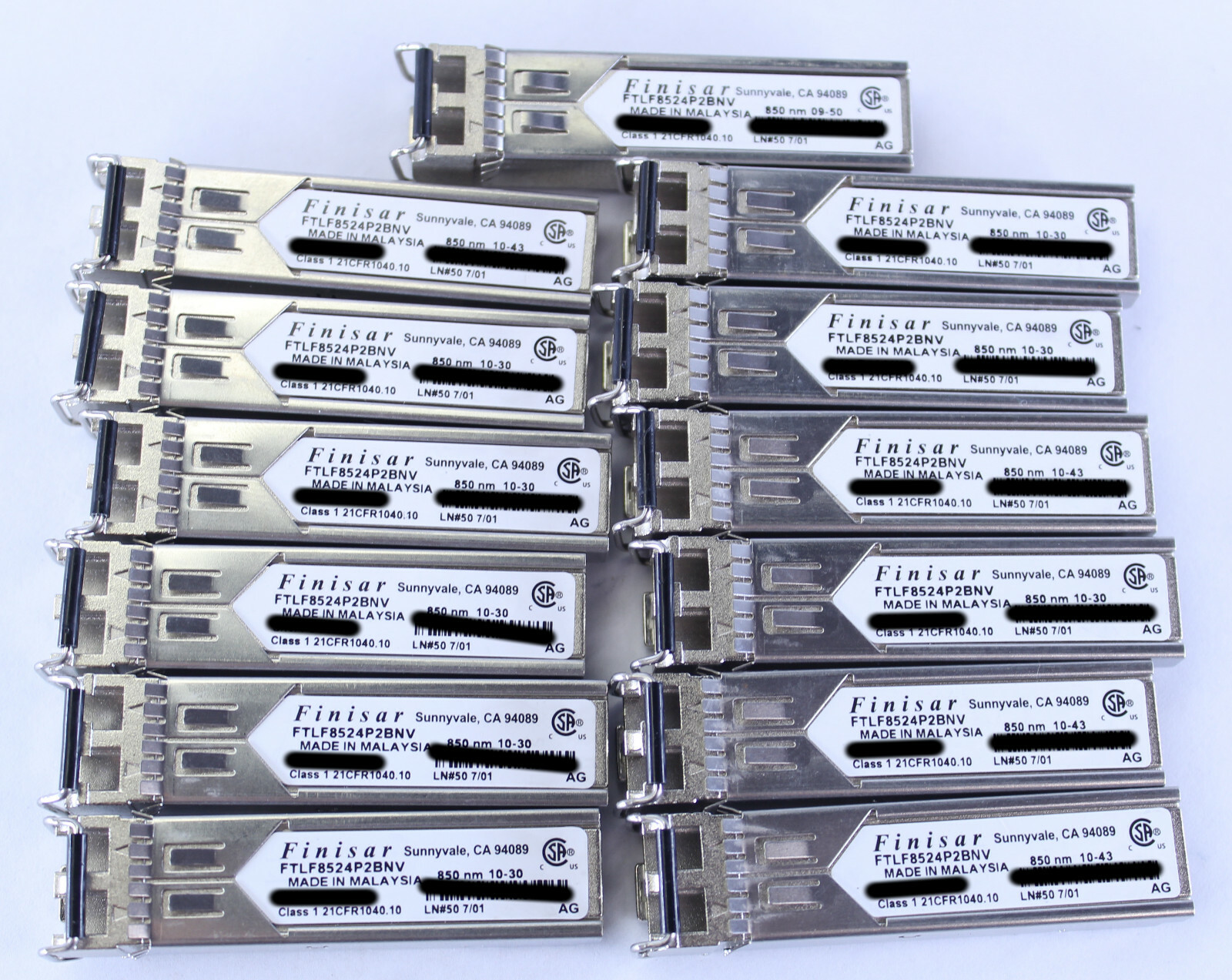 Lot of 13 Finisar FTLF8524P2BNV 850nm LN#50 Transceiver Module