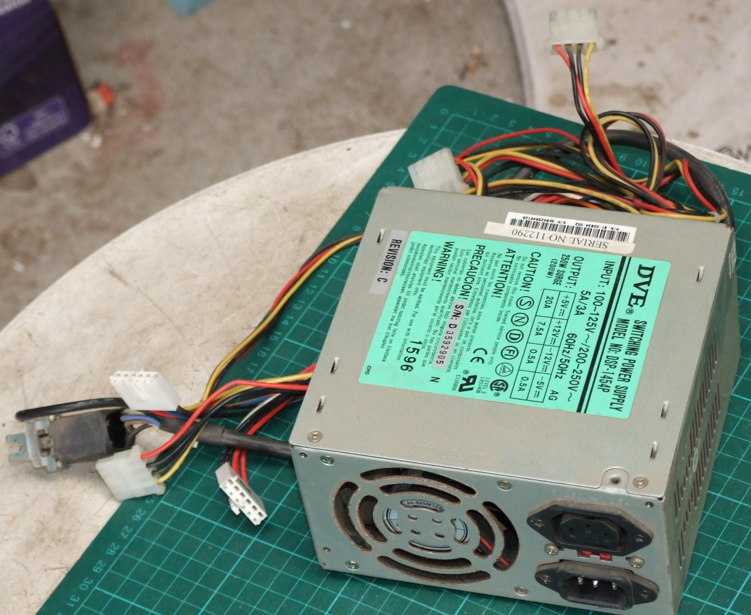 DVE DSP-1454P 200W AT power supply unit PSU for vintage computer