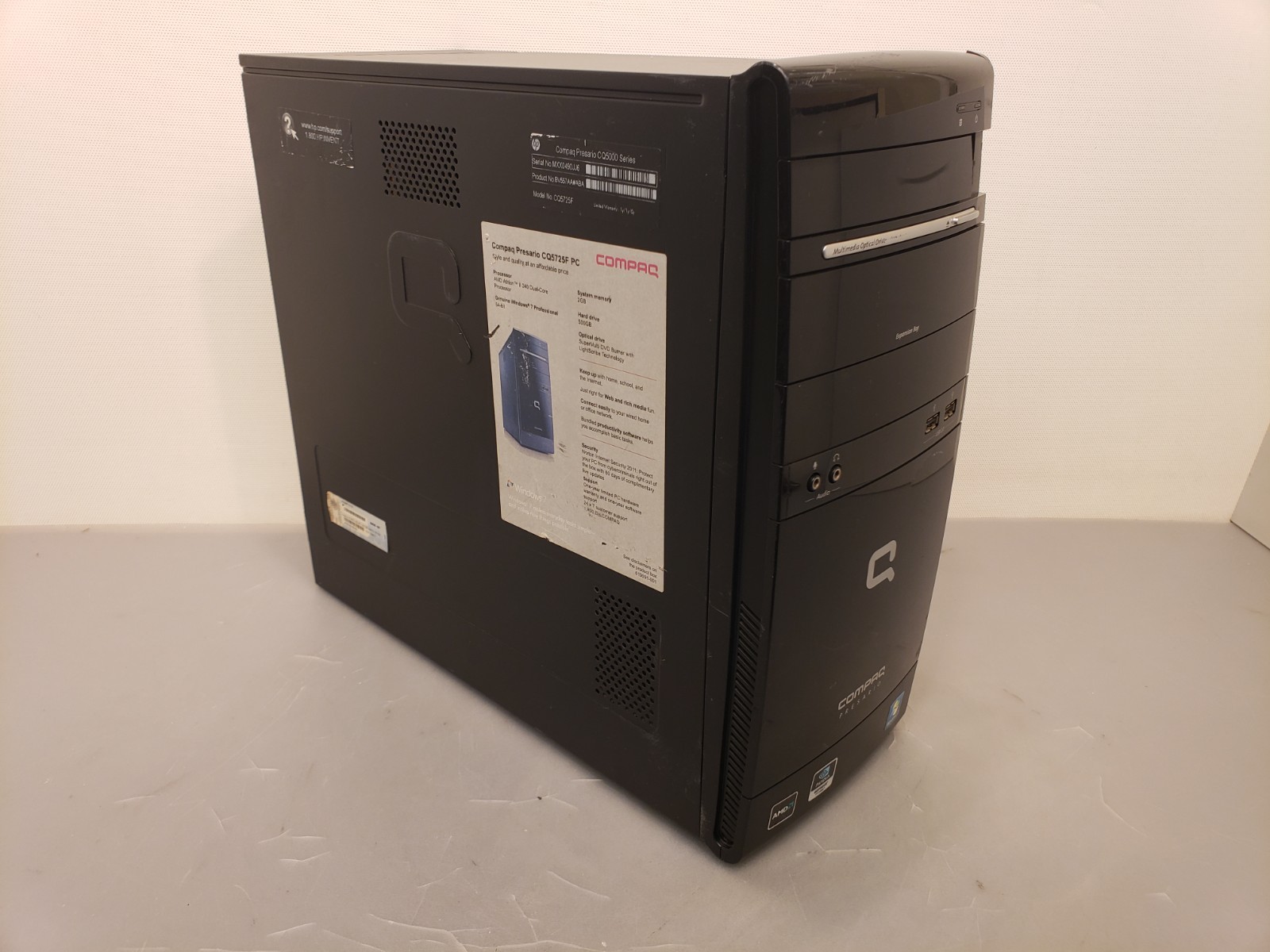 Compaq Presario PC Tower CQ5000 AMD Athlon II 240 2.8GHz 4GB 500GB Win7 CQ5725F