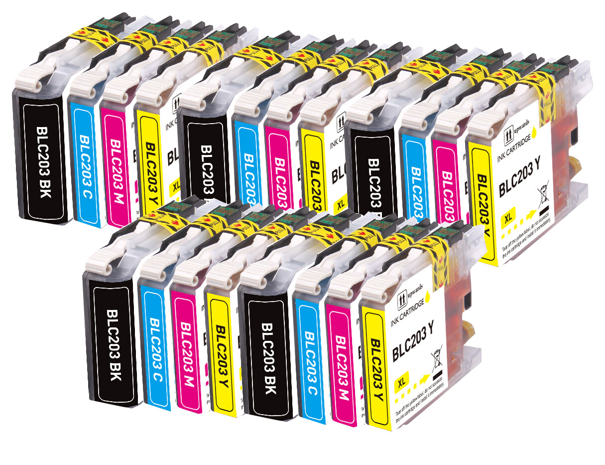 20 PK Quality Ink Set w/ Chip fits Brother LC201 LC203 MFC J485DW J4320DW J480DW