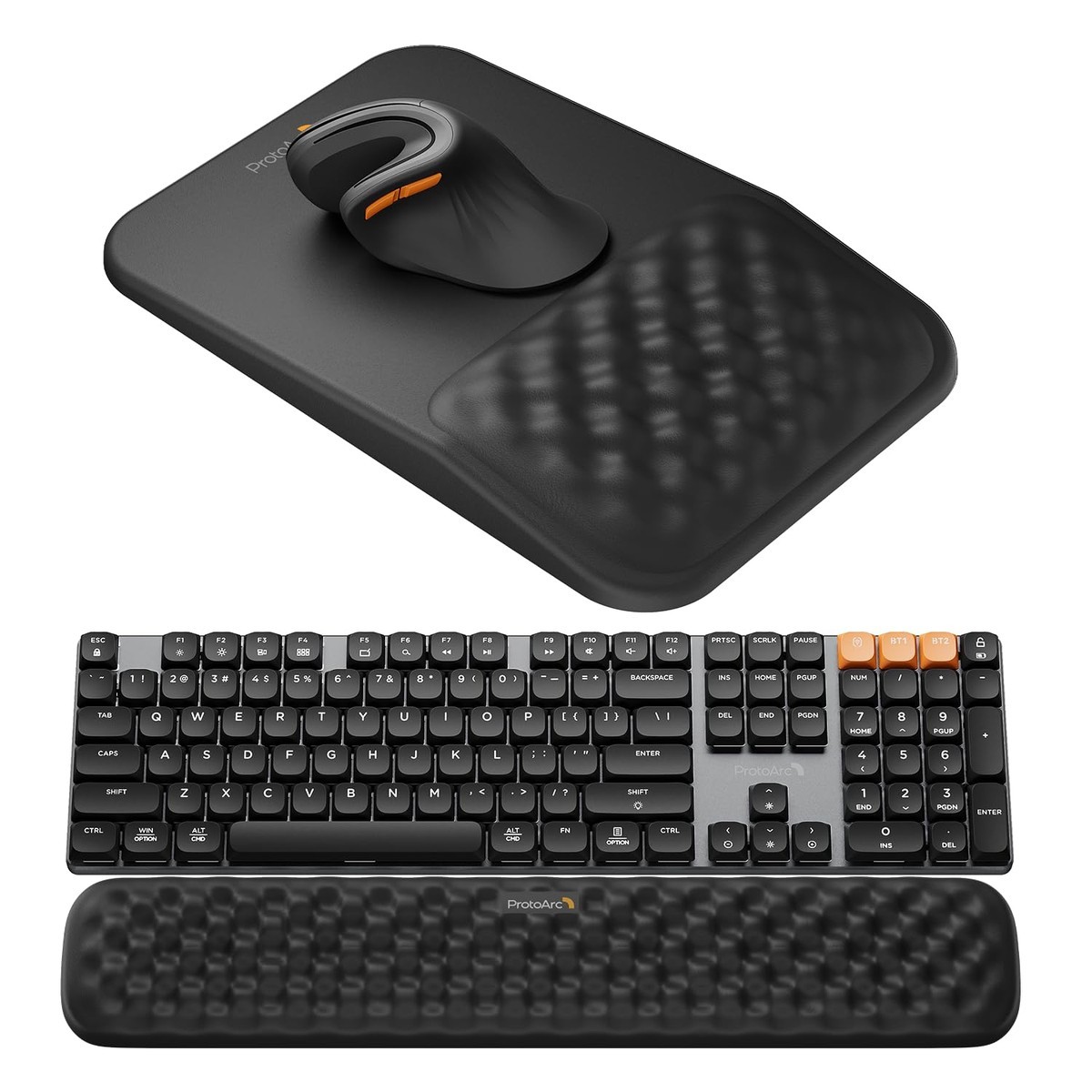 ProtoArc KMP50 Ergonomic Mouse Pad Wrist Rest, PU Leather, Black
