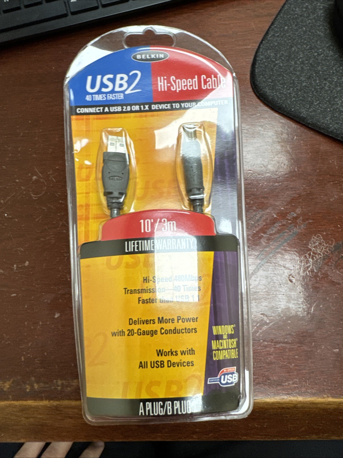 Belkin  F3U133-10 USB-2 High Speed Cable 10' A-Plug/B-Plug UPC 722868130704