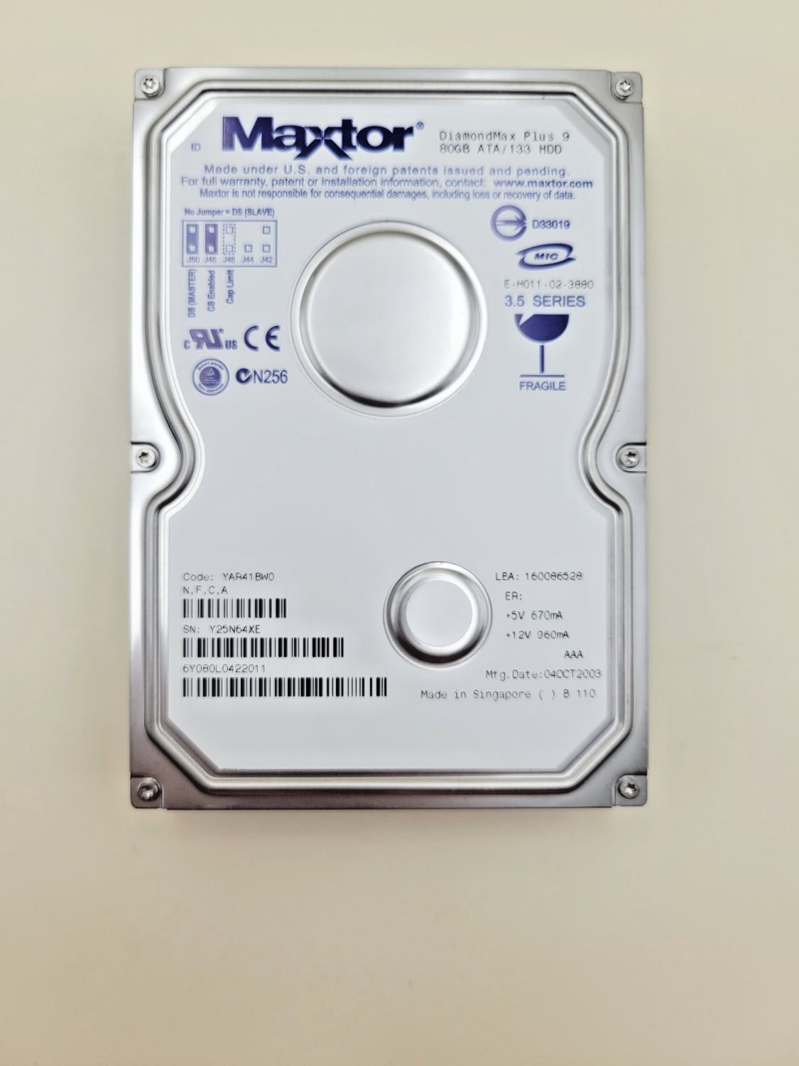 Maxtor Diamond Max Plus 9 Internal Hard Drive Silver 200 GB Diamondmax Ata/133