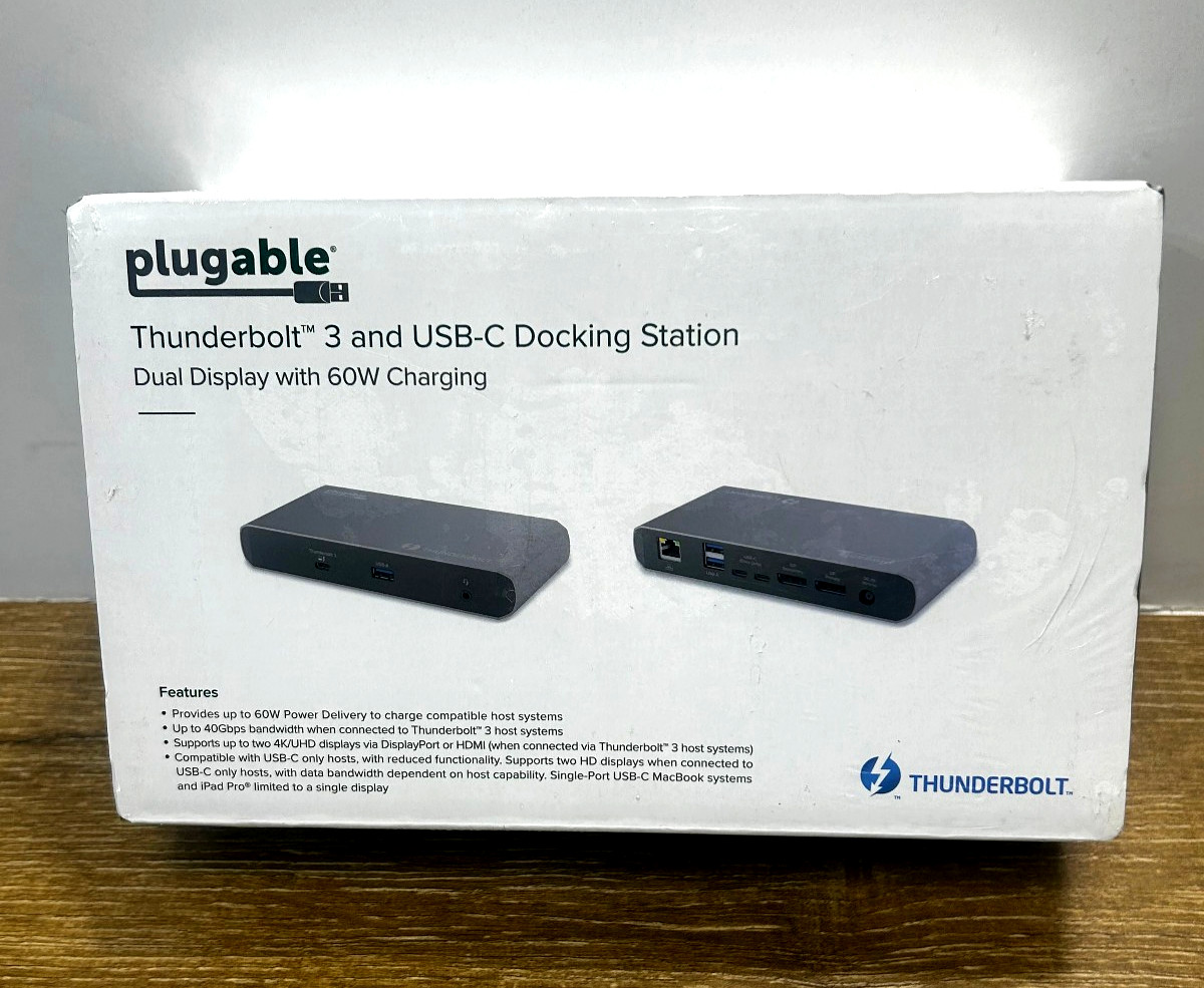 Plugable Thunderbolt 3 & USB C Docking Station, 60W  TBT3-UDC1 NEW
