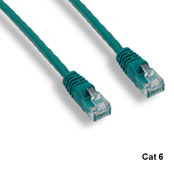 KNTK Green 15ft Cat6 UTP Patch Cord 24AWG 550MHz Panel Router Networking RJ45