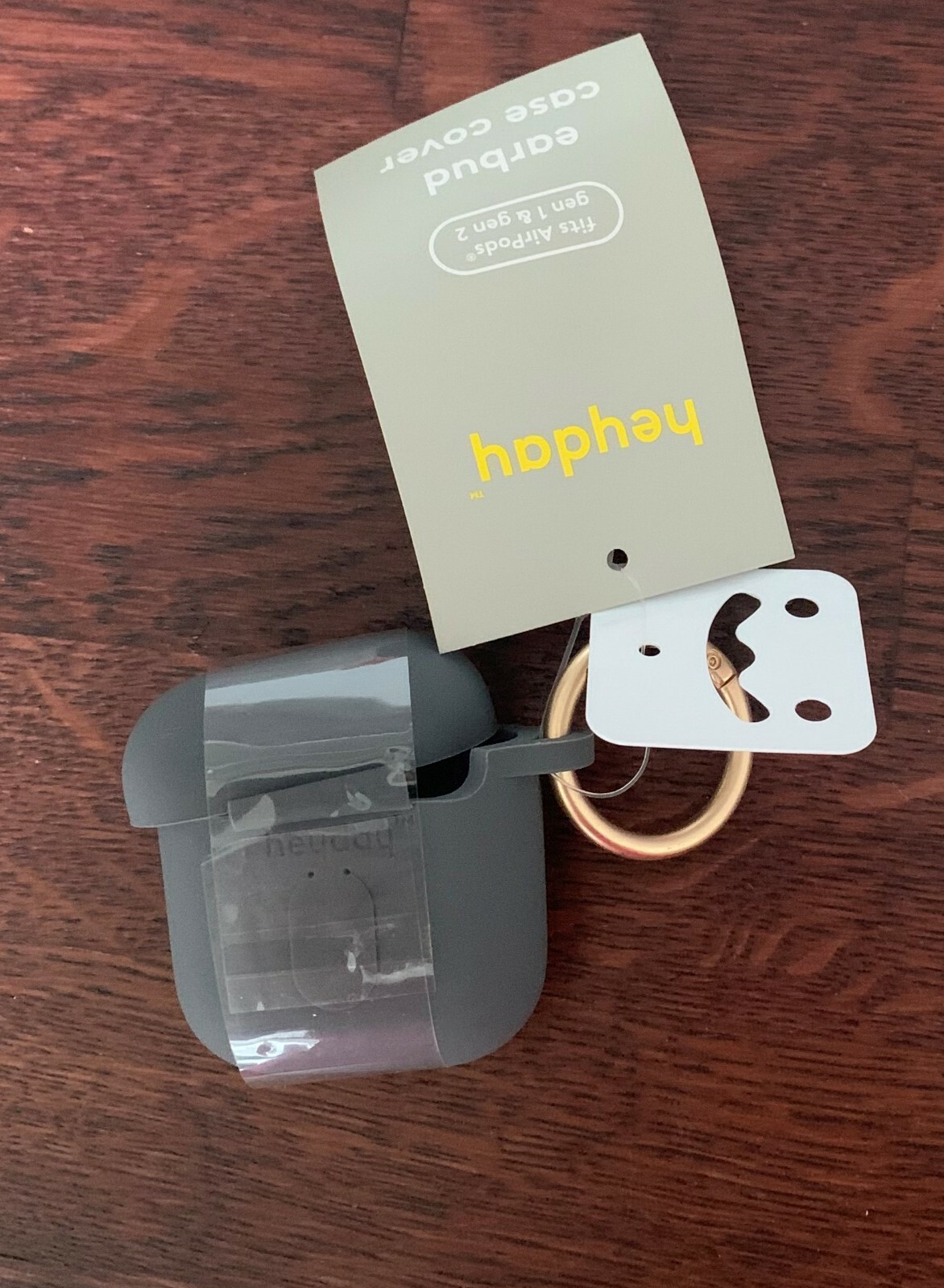 New Heyday Airpod Silicone Case with Clip key ring - Shadow Gray