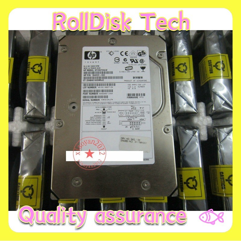 Used HP 364322-001 311769-001 ST336754LW 36.4GB 15K SCSI 68-pin Hard Drive
