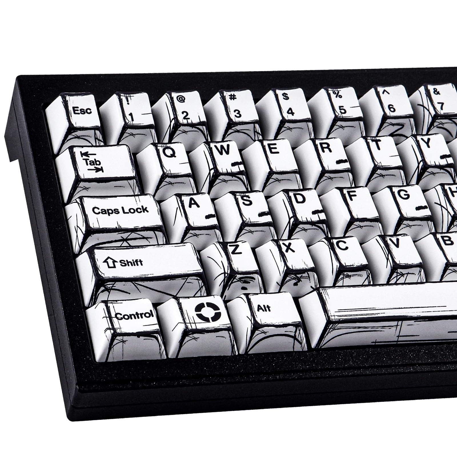 131 PCS PBT Keycaps Japanese Manga For 60/65/75/100% Cherry MX Keyboard White