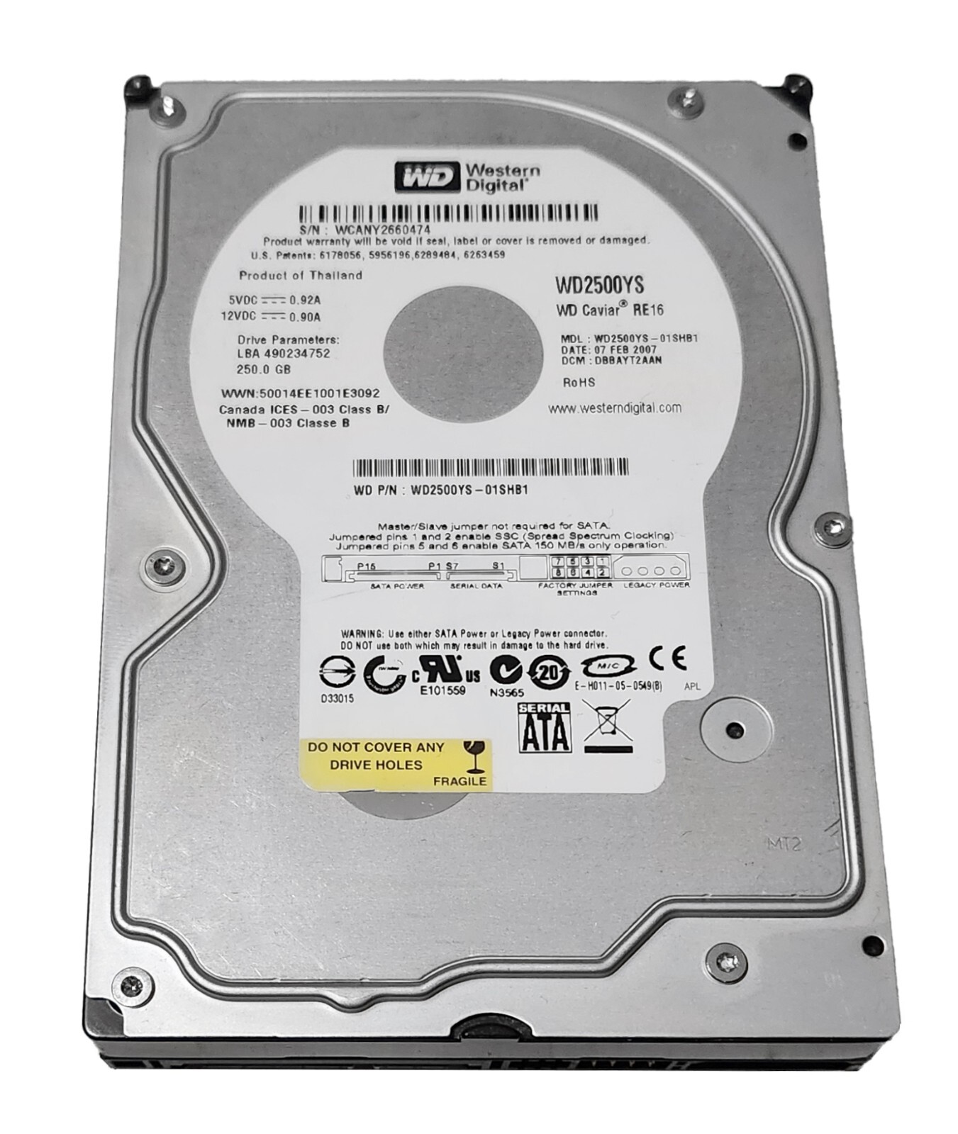 Western Digital WD2500YS-01SHB1 WD Caviar RE16 250GB 7200RPM 3.5" Hard Drive