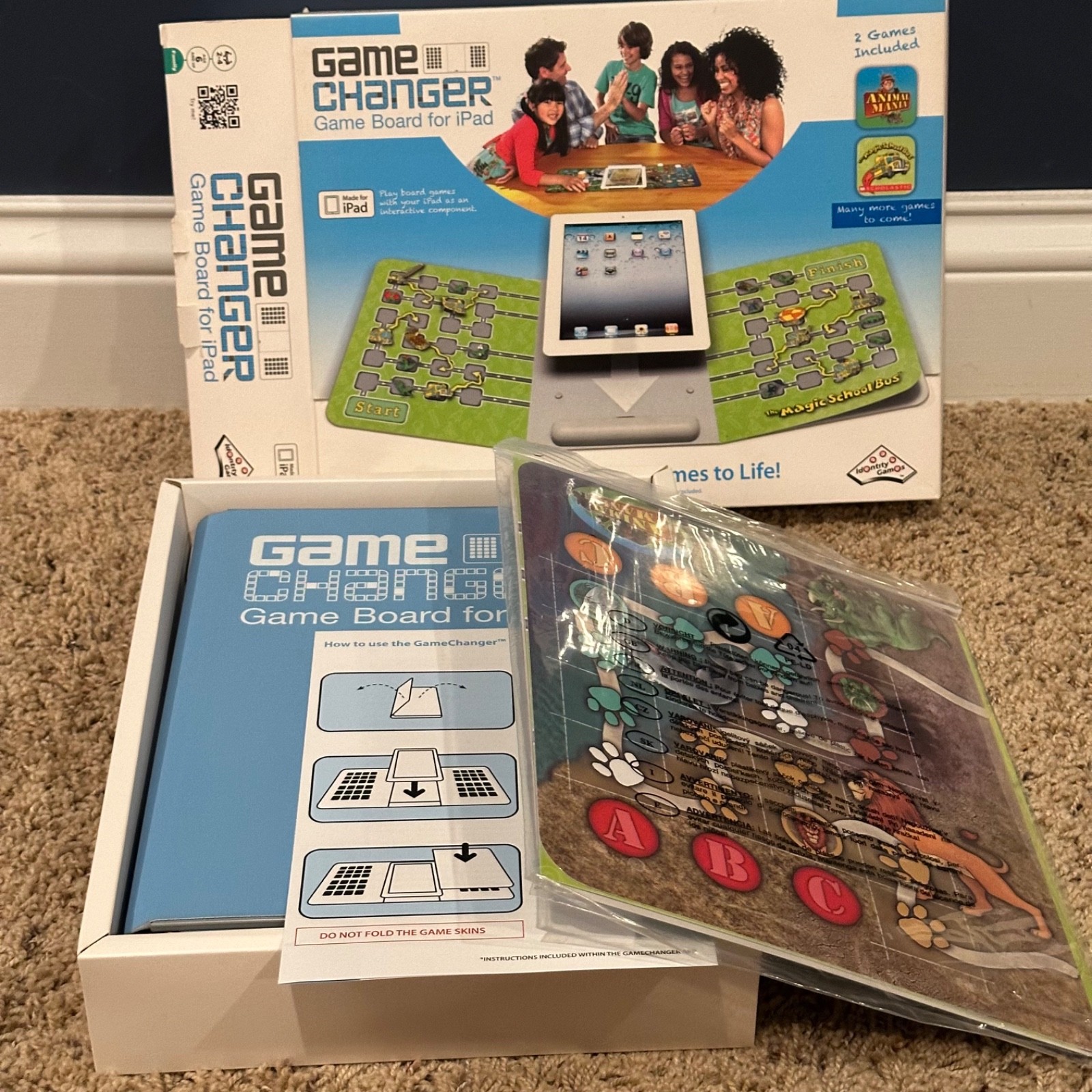 NEW Game Changer Games Board - iPad 1, 2 FUN Animal Mania & The Magic School Bus