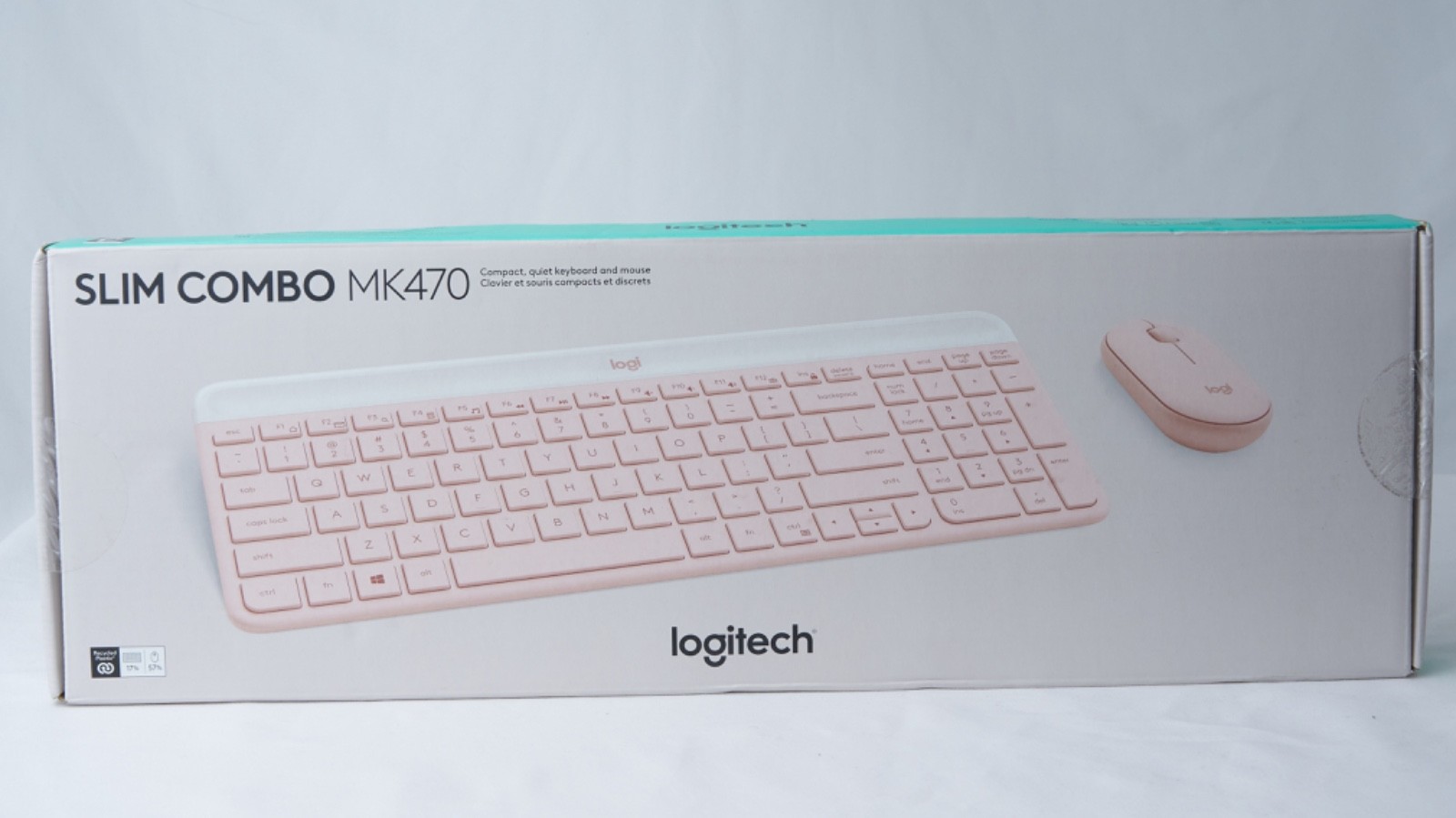 Logitech MK470 Slim Wireless Keyboard and Mouse Combo - Rose (pink / white) NEW