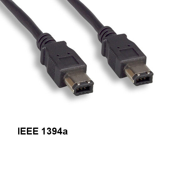 6 Feet IEEE-1394A 6 Pin Cable Black Male Firewire 22 AWG 400 Mbps iLINK DV PC