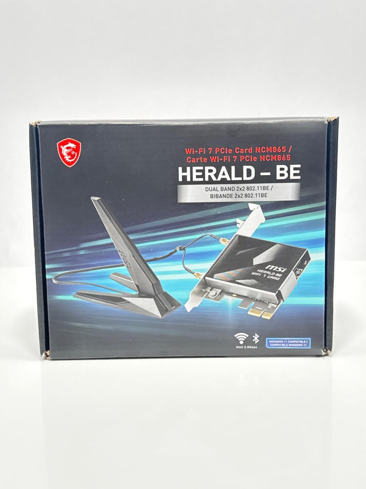 MSI Herald-BE WiFi 7 MAX PCIe Adapter Bluetooth 5.4 External Antenna